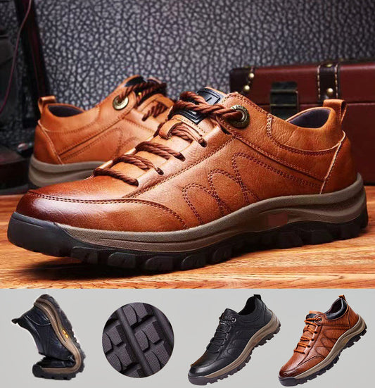 🔥Męskie skórzane buty casual z ręcznymi przeszyciami