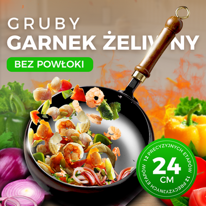 🍳🔥 Ultralekka, niepowlekana, gruba patelnia żeliwna z powłoką nieprzywierającą