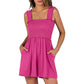 Women's Square Neck Sleeveless Summer Rompers with Pockets