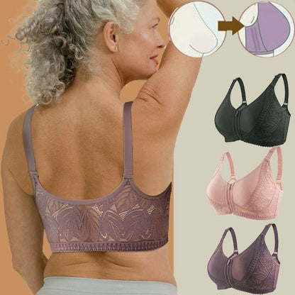 💗✨ Biustonosz damski Plus Size z zapięciem z przodu - wygodny, łatwy do zakładania i komfortowy na co dzień