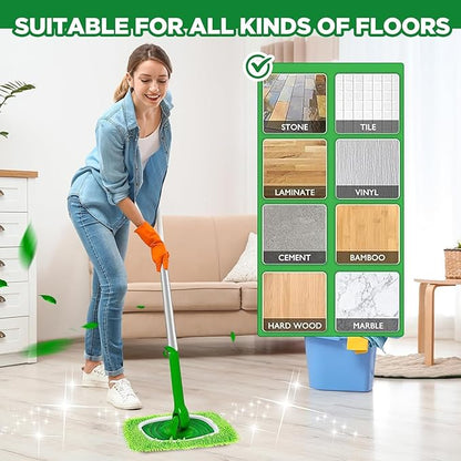 Zestaw mopów do użytku domowego, z wymiennymi wkładami z tkaniny💦