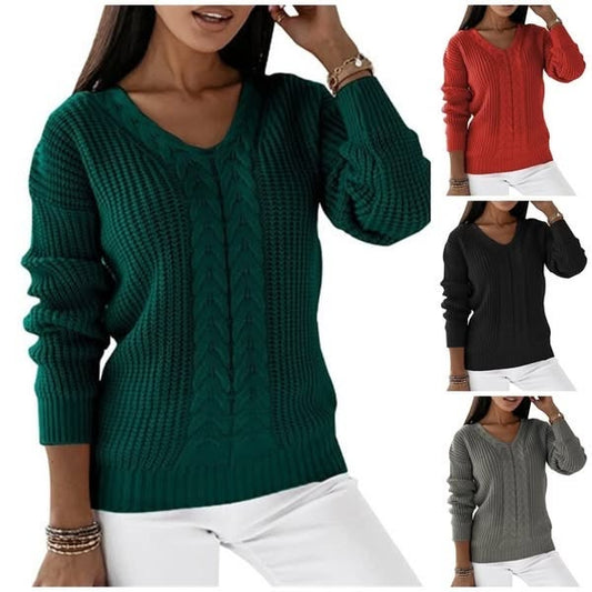 Sweter z długim rękawem i okrągłym dekoltem