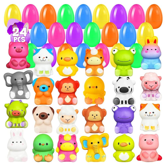 🔥24 szt. jaj wielkanocnych z wypełnieniem, wolno rosnące Squishy Toys