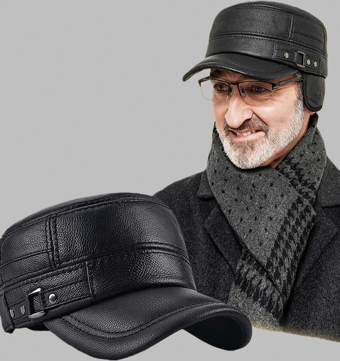 🔥Skórzana czapka z daszkiem z płaskim daszkiem PU