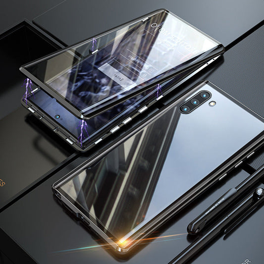 Magnetyczne, hartowane, dwustronne etui na telefon Samsung