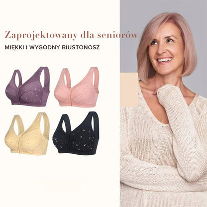 Zapłać 1 zdobądź 2 (3 opakowania) 🔥 Projekt dla seniorów Bawełniany biustonosz z zapięciem z przodu