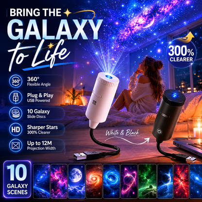 🌌🌙 Projektor księżycowy USB Galaxy z funkcją lampki nocnej – obracające się gwiaździste niebo, kojąca atmosfera sprzyjająca zasypianiu – płatność przy odbiorze ✨✅