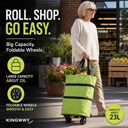 🛒✨ Składany wózek na zakupy 2 w 1 – lekki, wytrzymały i można go zabrać ze sobą wszędzie