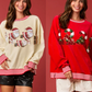 🎅Damski cekinowy sweter Mikołaj na łyżwach