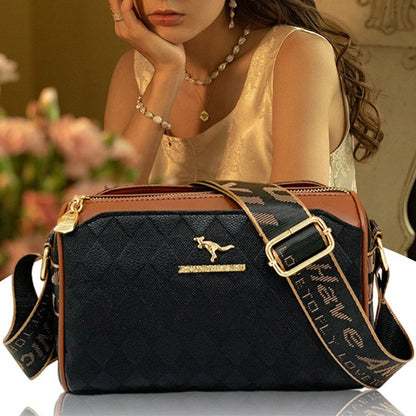 Wysokiej jakości trójwarstwowa torba crossbody z diamentowym wzorem