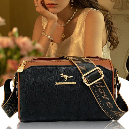 Wysokiej jakości trójwarstwowa torba crossbody z diamentowym wzorem