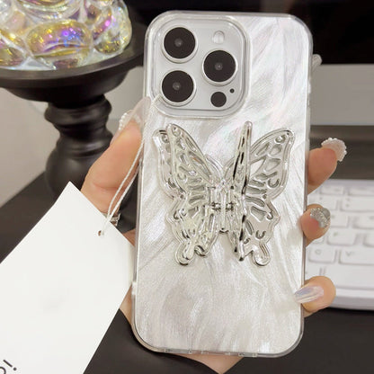 Etui na telefon Butterfly Stand Metallic Grey do iPhone11/12/13/14/15