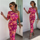 Sukienka bodycon z nadrukiem na jedno ramię