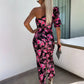 Sukienka bodycon z nadrukiem na jedno ramię