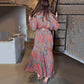 Damska sukienka maxi w elegancki wzór paisley