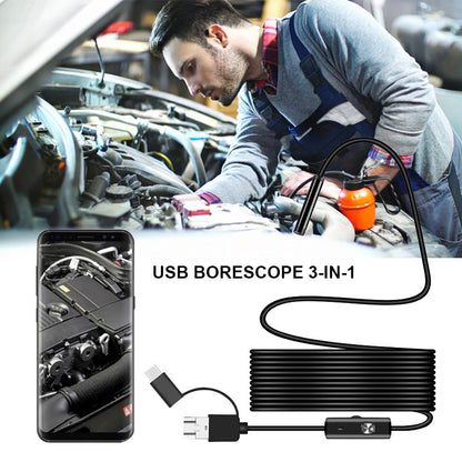 Industrial endoscope camera with USB 3-in-1 snake camera for type C endoscope, Android and PC