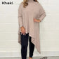 Damski sweter z nieregularnym golfem z dzianiny w stylu casual 3.86