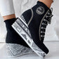 Modne damskie buty jeansowe na platformie w jednolitym kolorze