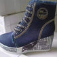 Modne damskie buty jeansowe na platformie w jednolitym kolorze