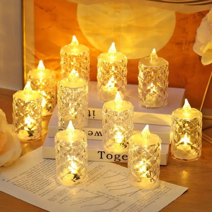 🔥3szt/SET🕯️🎁 Kryształowy bezpłomieniowy znicz
