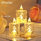 🔥3szt/SET🕯️🎁 Kryształowy bezpłomieniowy znicz