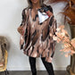 Damski top z nadrukiem V-Neck w stylu casualowym