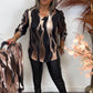 Damski top z nadrukiem V-Neck w stylu casualowym