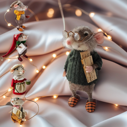 🎅Świąteczna wyprzedaż 49% zniżki 🎄 Urocza mysz z filcu igłowego do dekoracji