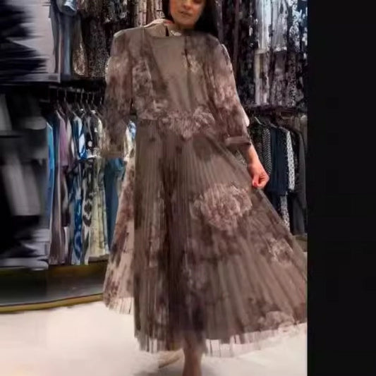 💕Elegancka damska plisowana oddychająca sukienka z paskiem