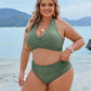 💥👙Stroje kąpielowe Tummy Control Skromne zestawy bikini z wysokim stanem 3.58