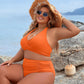 💥👙Stroje kąpielowe Tummy Control Skromne zestawy bikini z wysokim stanem 3.58