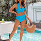 💥👙Stroje kąpielowe Tummy Control Skromne zestawy bikini z wysokim stanem 3.58
