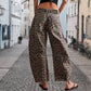 🐆👖Luźne spodnie w panterkę z kieszeniami