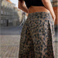🐆👖Luźne spodnie w panterkę z kieszeniami