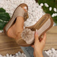 🌸 Damskie Wygodne Sandały Slip-On z Kwiatem