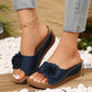 🌸 Damskie Wygodne Sandały Slip-On z Kwiatem