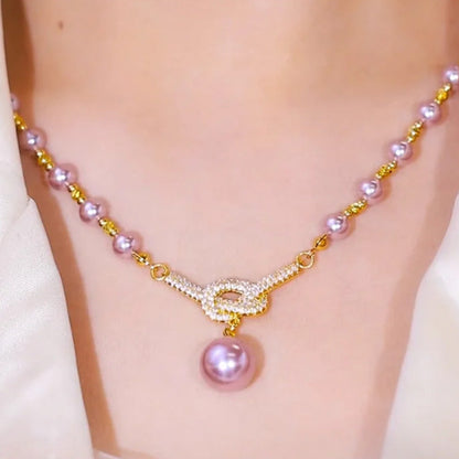 💜KUP 1 OTRZYMASZ 1 GRATIS💜Naszyjnik z naturalnych pereł z cyrkonią