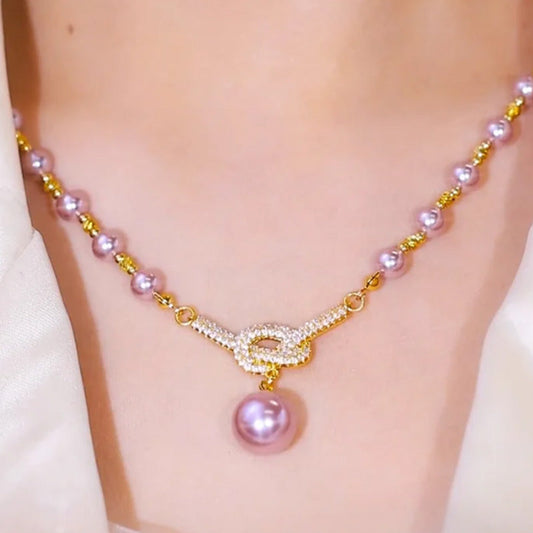 💜KUP 1 OTRZYMASZ 1 GRATIS💜Naszyjnik z naturalnych pereł z cyrkonią