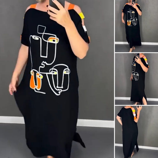 🌸 Modne sukienki z krótkim rękawem dla kobiet z delikatnym nadrukiem