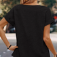 🌟 Jednolity kolorowy top z okrągłym dekoltem i plisowanym wykończeniem ✨👚