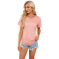 🌟 Jednolity kolorowy top z okrągłym dekoltem i plisowanym wykończeniem ✨👚