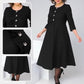 【S-4XL】🌿 Czarna elegancka sukienka
