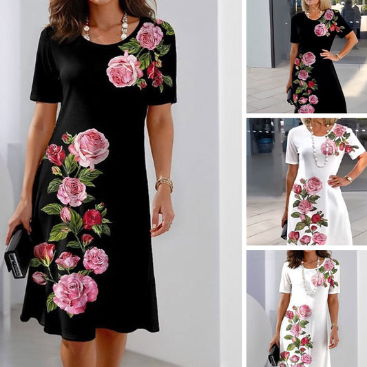 🌹Elegancka sukienka z nadrukiem