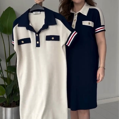 Damska sukienka casualowa z krótkim rękawem