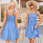 Damskie sukienki letnie Casual Square Neck Floral Sundress