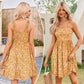 Damskie sukienki letnie Casual Square Neck Floral Sundress