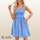 Damskie sukienki letnie Casual Square Neck Floral Sundress