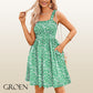 Damskie sukienki letnie Casual Square Neck Floral Sundress