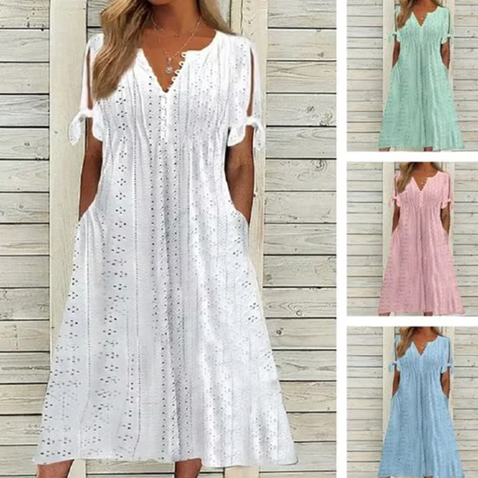 🥰Elegancka damska sukienka z dekoltem w szpic