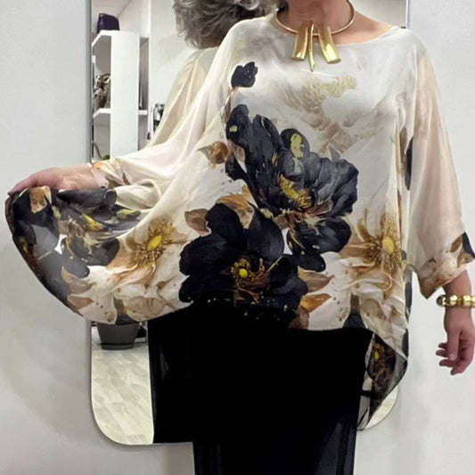 🔥👚👖Casualowy top damski z okrągłym dekoltem z nadrukiem